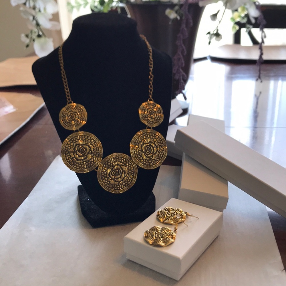 New set of necklaces and earrings